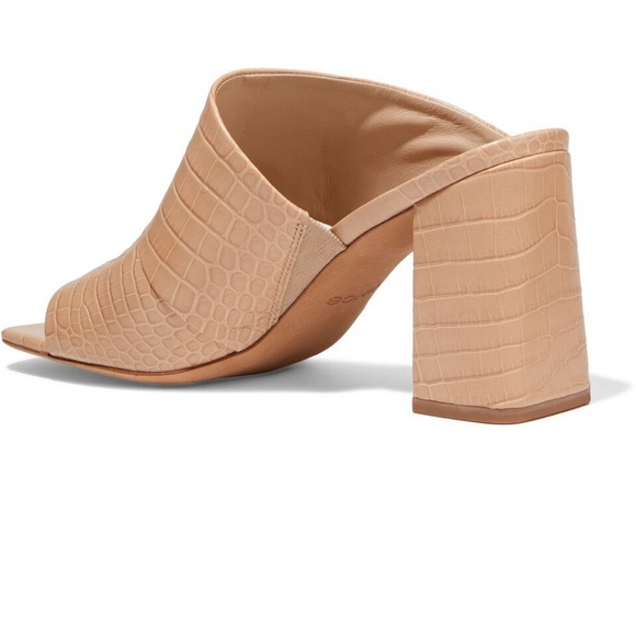 Vince Cutout Croc-Effect Leather Mules, Sz 9.5 - Picture 6 of 7